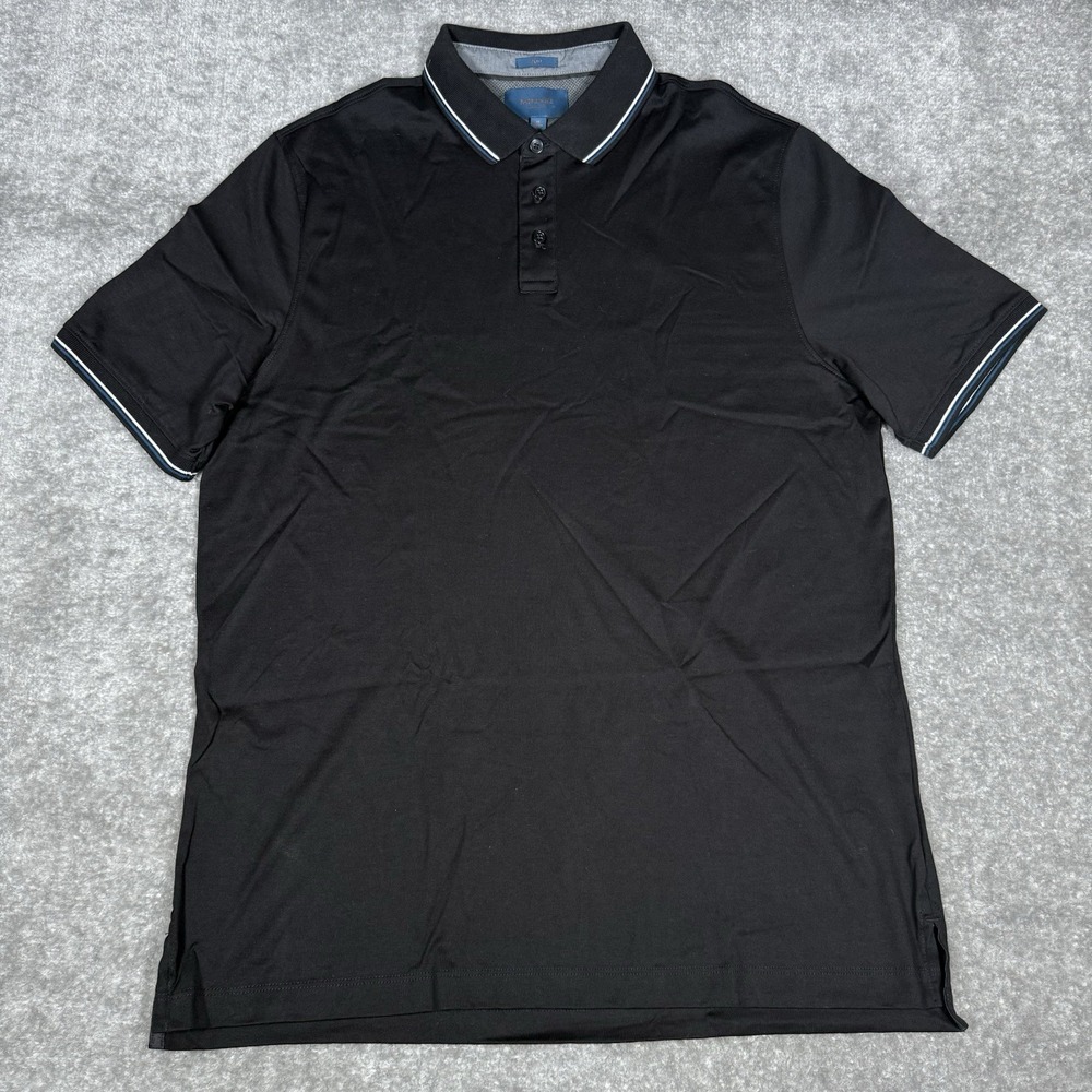 Fairlane Polo Shirt Men's XL‎ Black Slim Fit Pima Cotton Short Sleeve Golf